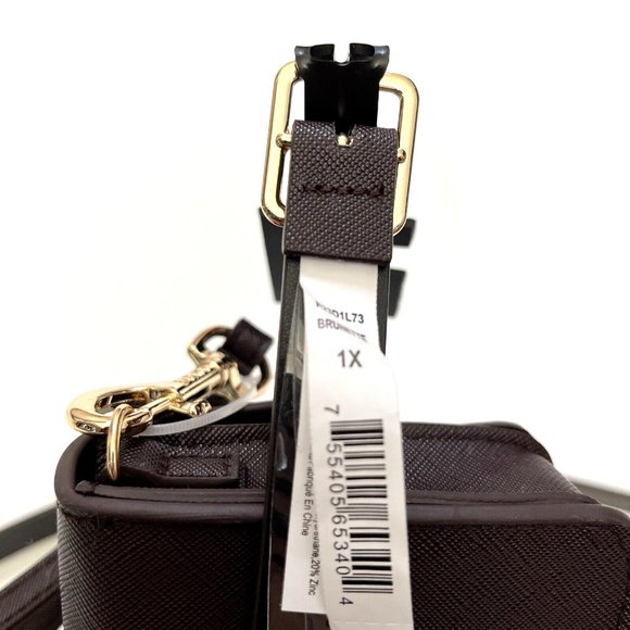 DKNY Belt Bag Waist Fanny Pack Wristlet Brown Faux Leather Logo NWT main image 3